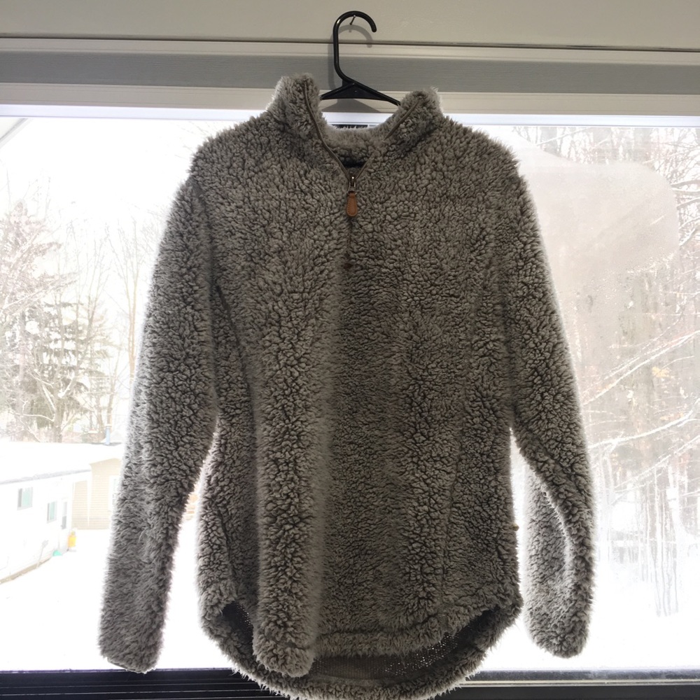 simply southern sherpa quarter zip fluffy jacket